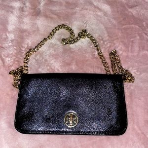 Tory Burch Black Crossbody Bag with Removable Chain